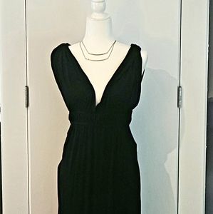 Aqua black maxi dress